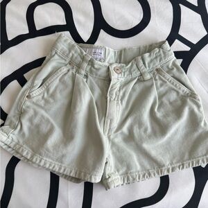 Zara Light Green High Waist girl Shorts